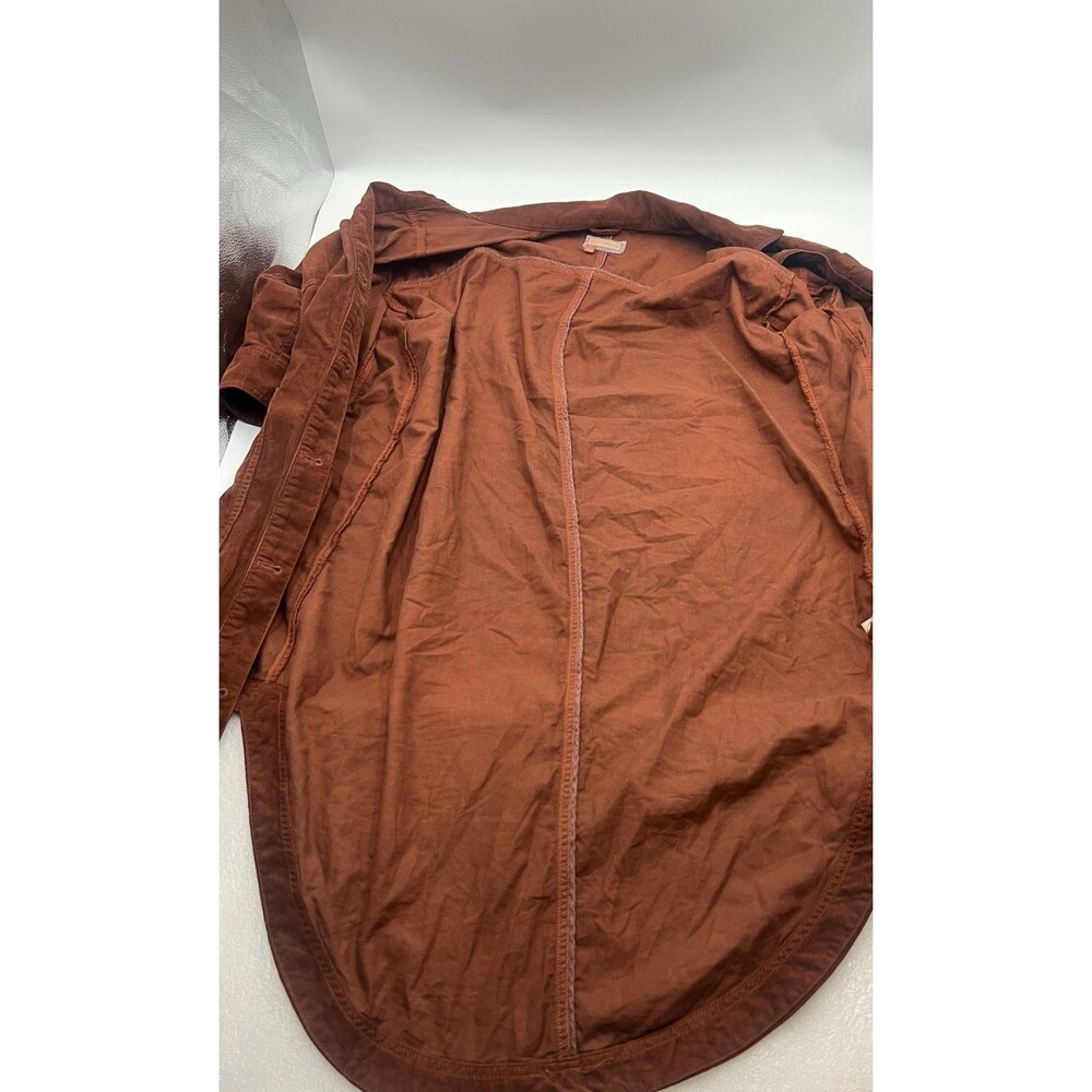 Anthropology Pilcro Burnt Orange Corduroy Duster Small Oversized Boho Lagenlook - Picture 2 of 13